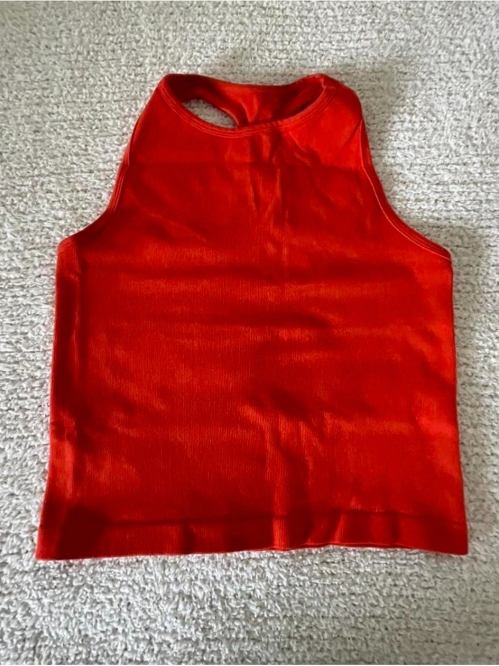 Free People Red Ribbed Racerback Tank